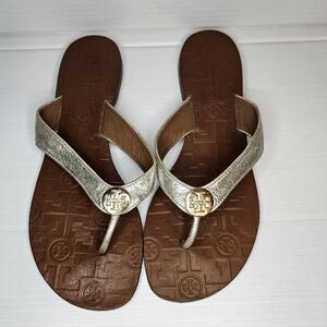 Tory Burch Metallic Silver Flip Flop